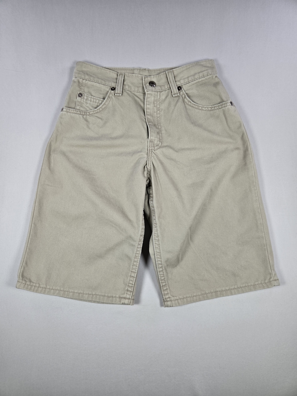 Vintage 1997 Levi's 562 Loose Fit Shorts Youth 12 Regular Tan Red Tab